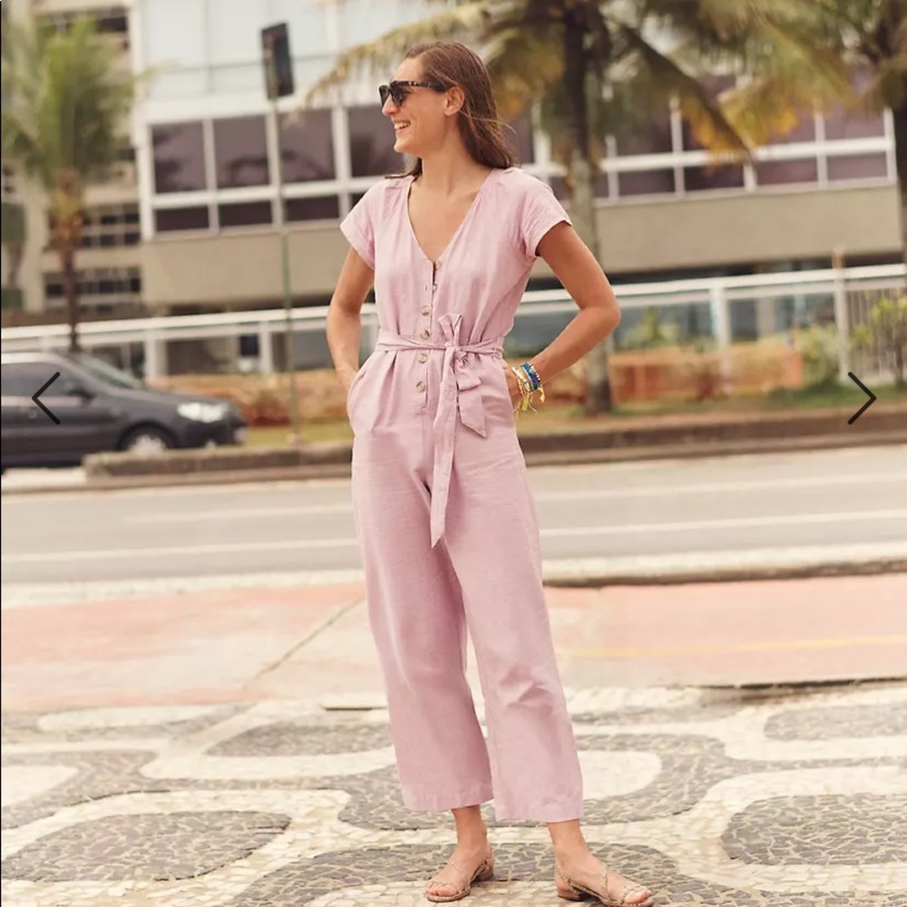 Madewell cotton linen jumpsuit